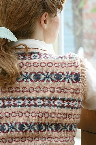 Lady's Vest with Fair Isle (without sleeves) - Susan Crawford