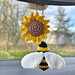 Sunflower with bee pattern
