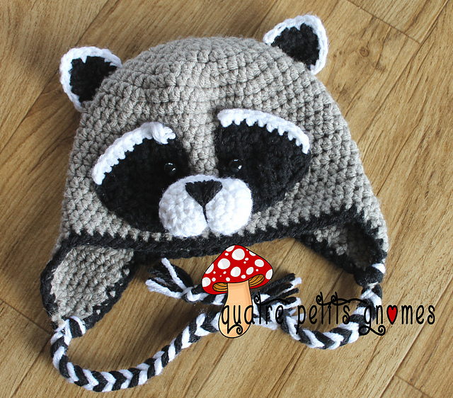 Le raton Laveur Raccoon hat pattern 