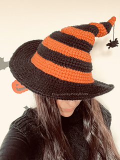 School of Illusion Crochet Witch Hat, design and pattern by @pickyknots