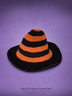 School of Illusion Crochet Witch Hat, design and pattern by @pickyknots