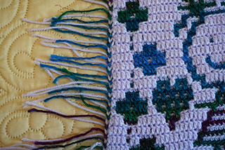WIP - opposite side closeup of last stitch