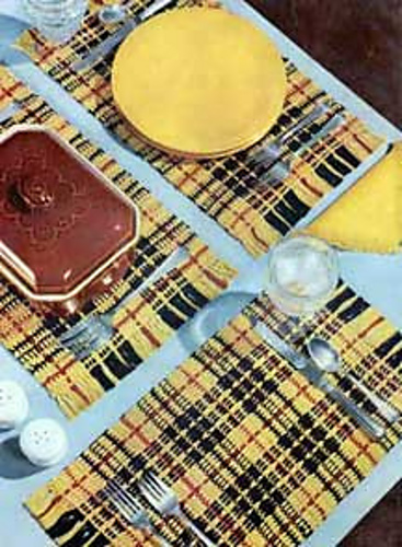 Tartan Place Mats and Potholder #S-87 photo 1