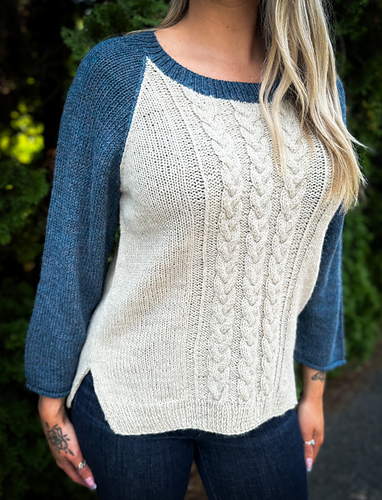 Ravelry: 3499 Two Color Raglan Pullover pattern by Plmouth Yarn