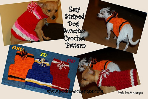 Easy Striped Sports Team Dog Sweater photo 2