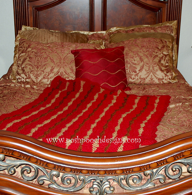 Ravelry Waves of Jewel Blanket pattern by Sara Sach