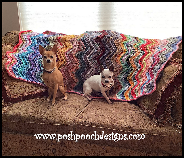 Ravelry Scrap Happy Chevron Blanket pattern by Sara Sach