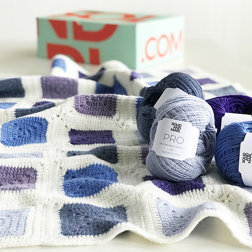 Fem-fargers granny square - Pro Yarn Studio