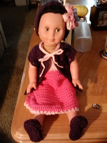 Nightie, Robe & Slippers for 18" Dolls photo 6