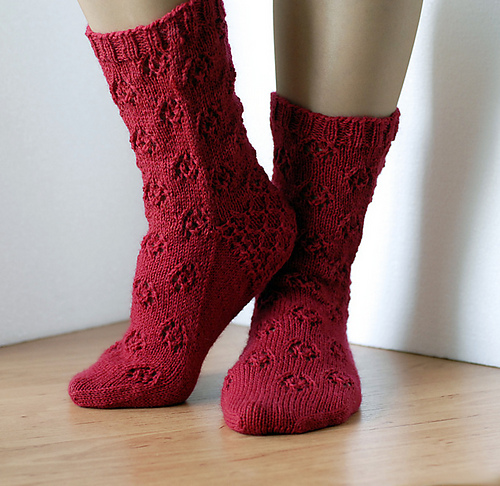 Ravelry: Cherry Blossom Socks (Cuff Down) pattern by Qianer Huang