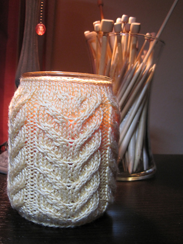 Antler Cable Jar Candle Cozy photo 1