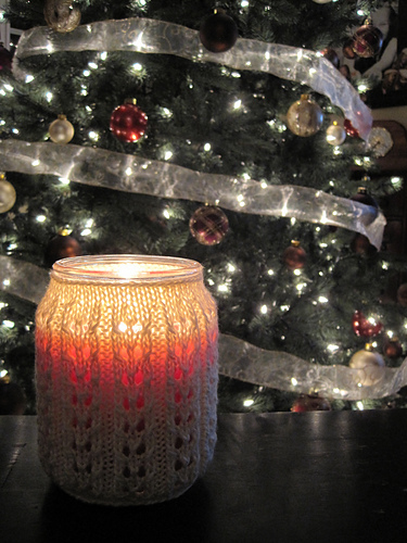 Raised Eyelet Rib Jar Candle Cozy photo 2