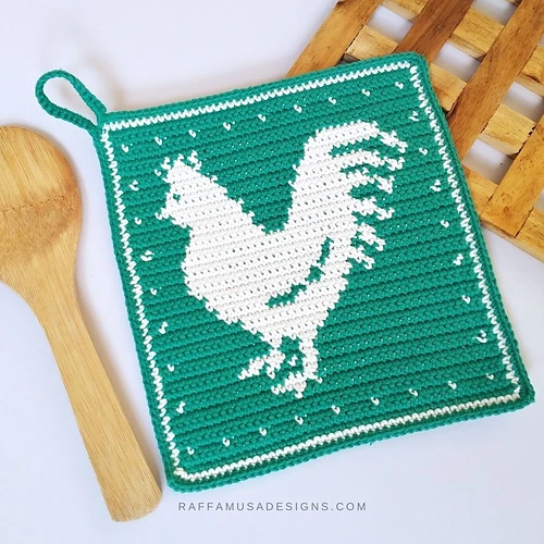 85 Free Crochet Farm Animals Patterns 40 Rooster Pot Holder Free Crochet Pattern