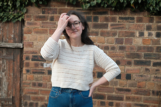 Long Sleeved DK size 4 worn with 10cm/4 inches of ease