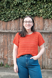 Short sleeve DK size 4 worn with 10cm/4 inches of ease