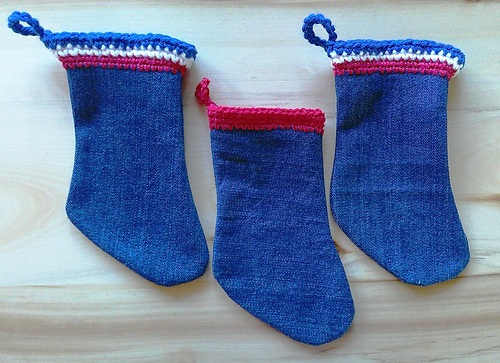 Mini Denim Christmas Sock photo 2