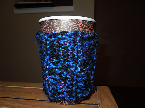 Pencil-Knit Coffee Cozy photo 1