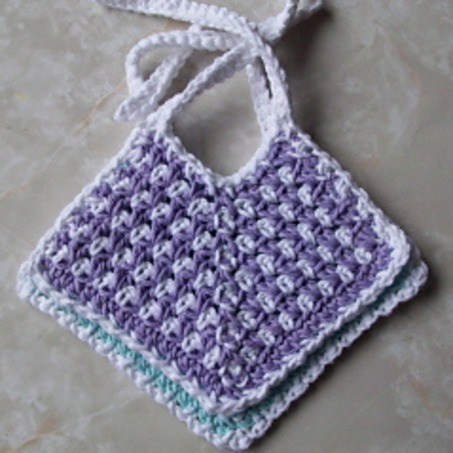 Ravelry TwoToned Cotton Baby Bib pattern by Rhelena