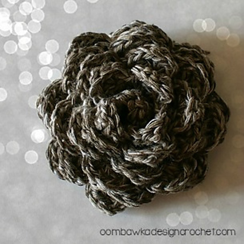 Ravelry Rose Crochet Flower Embellishment pattern by Rhondda Mol