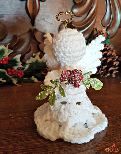 Mistletoe Christmas Angel Ornament photo 1
