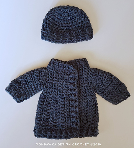 18 Inch Doll Clothes - Coat and Hat for Dolly - Free Pattern by Oombawka Design Crochet