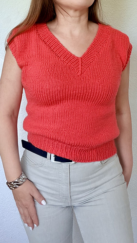 Women's Coral V-Neck Vest