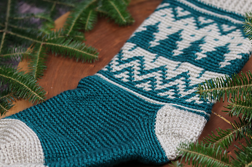 Ravelry: Wintertime Christmas Stocking pattern by Rich Textures Crochet