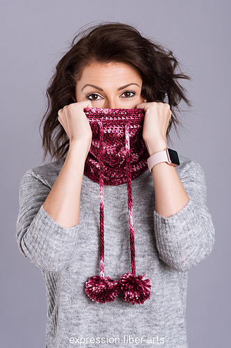Cranberry Cream Cowl Hat photo 6