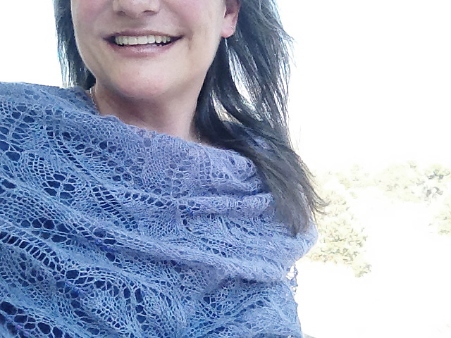 GORGEOUS LACE RIVER WALK SHAWL to KNIT by DESIGNS BY ROMI HILL