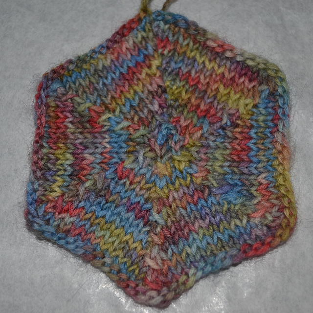 Ravelry Easy Peasy Hexagon sock yarn pattern by Mary Brook of Royd Moor