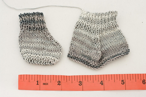 Flat Knitted Tiny Baby or Doll Socks photo 2