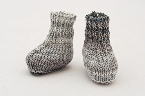 Flat Knitted Tiny Baby or Doll Socks photo 4
