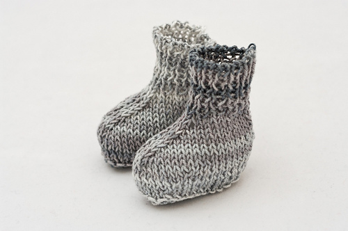 Flat Knitted Tiny Baby or Doll Socks photo 5