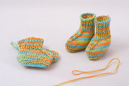 Flat Knitted Tiny Baby or Doll Socks photo 7