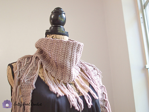 Vegan Suede Chain Fringe Scarf