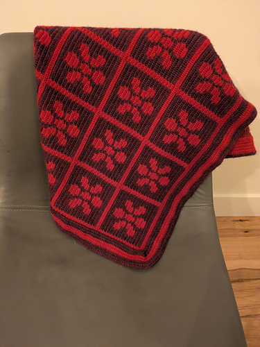 Mosaic Crochet Flower Blanket