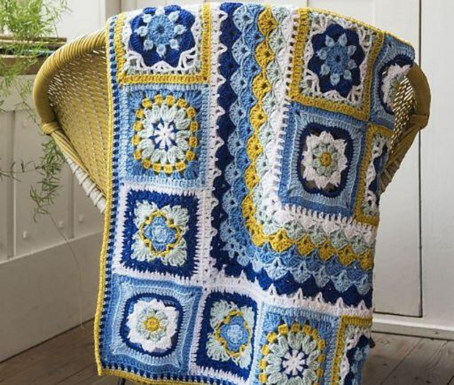 Ravelry The Portuguese Tile Blanket pattern by Tash Bentley