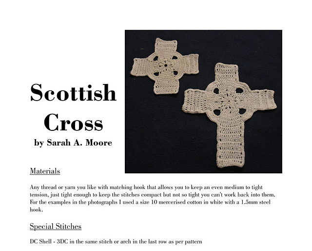 Ravelry Scottish Cross pattern by Sarah A. Moore