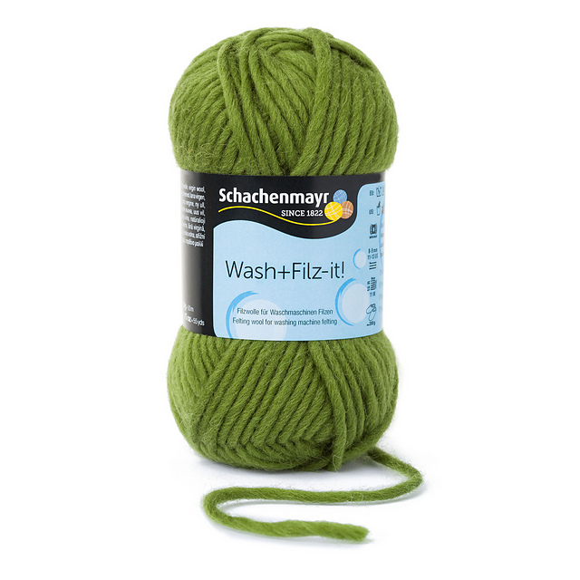 Schachenmayr Wash+Filz-It!, 50G grass green Felt Yarn