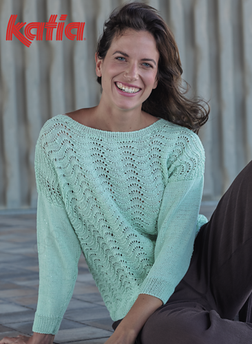 Ravelry: 7696-13 Lacy Mid-Sleeve Summer Sweater pattern by Fil Katia