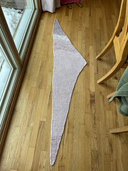 Blocked 81”x17”
Looks like I didn’t evenly decrease so it’s longer for increases than decreases. 