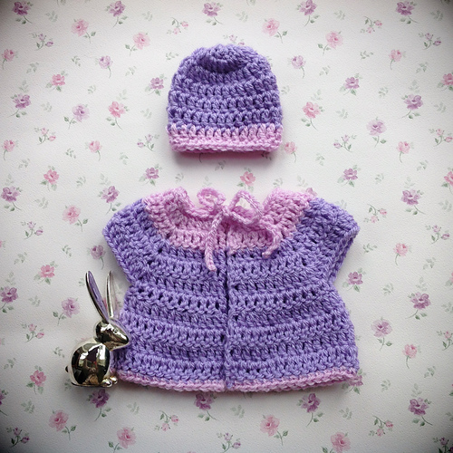 Ravelry Premature Baby Crochet Sleeveless Jacket pattern by marianna mel