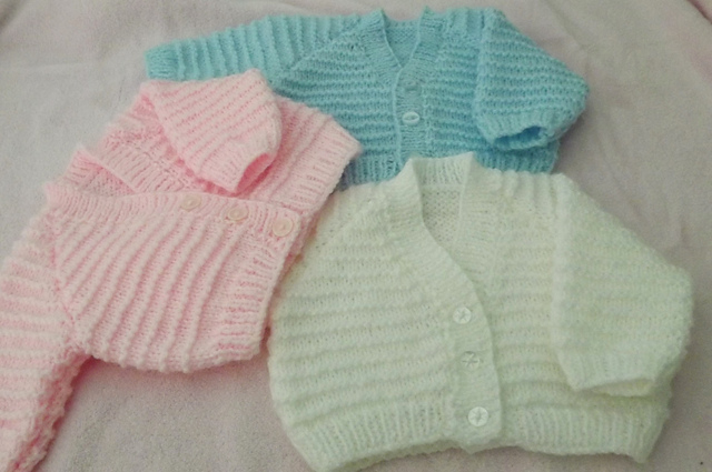 garter ridge baby cardigan