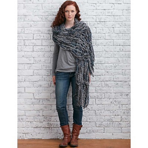 Arm Knit Fringed Wrap photo 1