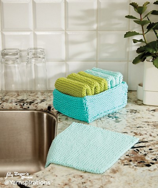 Ravelry Tidy Up Knit Dishcloth pattern by Yarnspirations Design Studio