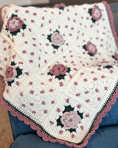 Peonies & Polka Dots Blanket