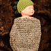 Hatched Dinosaur Baby Cocoon and Hat pattern 