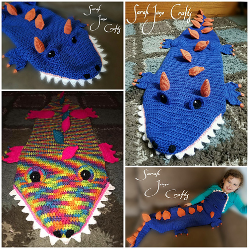 Ravelry Dino Tail Blanket pattern by Sarah Jane Crafts