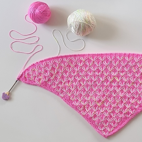 JASMINE HALF MOON INSTANT SHAWL - POMEGRANATE
