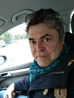 As worn by the recipient in winter! I still love this yarn.